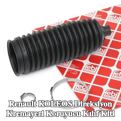 FEBI BILSTEIN Sol ön aks direksiyon kremayeri kılıfı kiti, kelepçeli — Renault Koleos