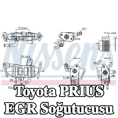 NISSENS Conasız/sızdırmazlık elemanı olmayan EGR soğutucu, sensörsüz, vakum baypas olmadan — Toyota Prius