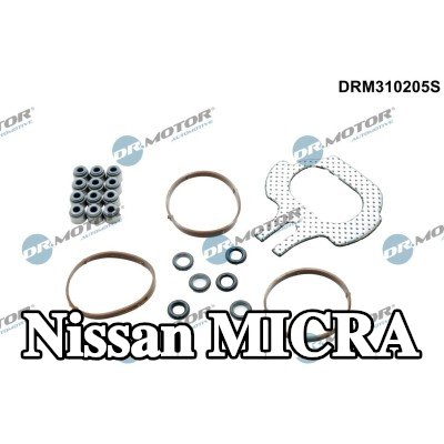 DR.MOTOR AUTOMOTIVE مجموعة حشيات, رأس الأسطوانة بدون حشوة رأس الأسطوانة, مع حشية (حشيات) مشعب العادم, مع حشية (حشيات) مشعب السحب — Nissan Micra