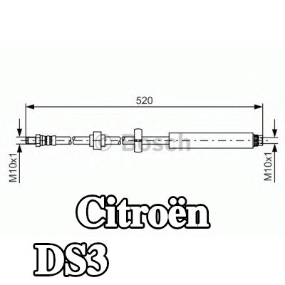 BOSCH خرطوم الفرامل 498mm — Citroën Ds3