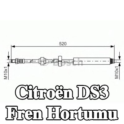 BOSCH Fren hortumu 498mm — Citroën Ds3