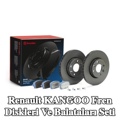 BREMBO İçten havalandırmalı fren diskleri ve balataları seti, cıvata/vida ile, fren kaliperi vidaları ile — Renault Kangoo