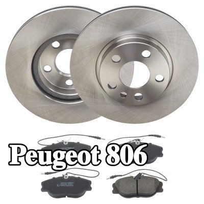 RIDEX مجموعة أقراص الفرامل والوسادات للمحور الأمامي, مُهوى — Peugeot 806