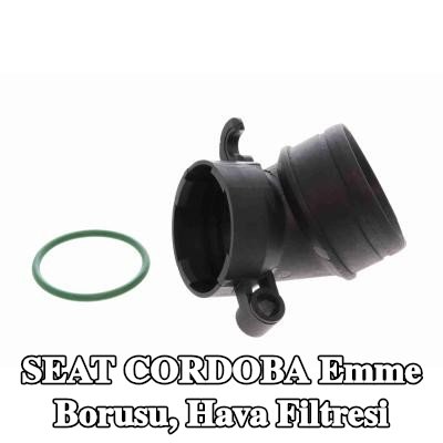 VAICO Emme borusu, conta/sızdırmazlık halkalı hava filtresi, vida ile — SEAT Cordoba