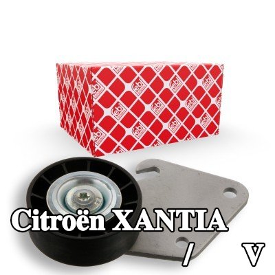 FEBI BILSTEIN بكرة الانحراف/التوجيه, V-ribbed belt Outer Diameter: 70mm, مع حامل — Citroën Xantia