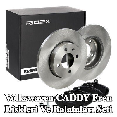 RIDEX Fren diskleri ve balataları seti Ön Aks, düz — 2002 Volkswagen Caddy