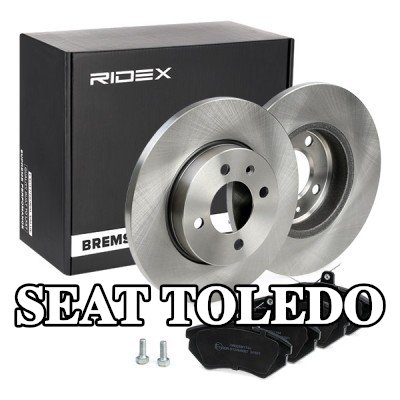 RIDEX مجموعة أقراص الفرامل والوسادات للمحور الأمامي, صلب — 1997 SEAT Toledo