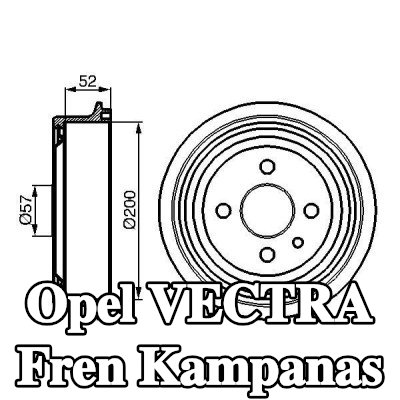 BOSCH Arka aks fren kampanası, 242mm — 1990 Opel Vectra