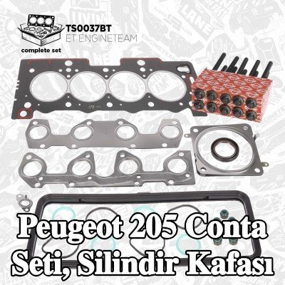 ET ENGINETEAM Conta seti, silindir kapağı vida seti ile silindir kapağı, valf gövdesi contalı — Peugeot 205