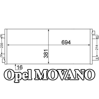 MAHLE مكثف تكييف الهواء بدون مجفف — 1998 Opel Movano