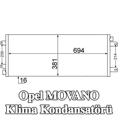 MAHLE Kurutucusuz klima kondansatörü — 1998 Opel Movano