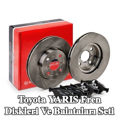 MAPCO Fren diskleri ve balataları seti Ön Aks, Havalandırmalı, gıcırtı önleyici plaka ile — Toyota Yaris