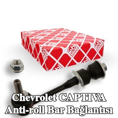 FEBI BILSTEIN Arka aks sol stabilizatör kolu, Arka Aks Sağ, 107mm, Çelik, somunlu, lastik yastıklı, pullarla — Chevrolet Captiva