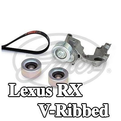 GATES مجموعة أحزمة V-Ribbed Micro-V Kit, Micro-V® Stretch Fit™ — 2006 Lexus Rx