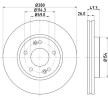 HELLA Fren diski PRO, Outer Diameter: 280mm, içten havalandırmalı, Kaplamalı, tekerlek yatağı olmadan, tekerlek göbeği olmadan, tekerlek saplamaları olmadan — Hyundai Tiburon (4)