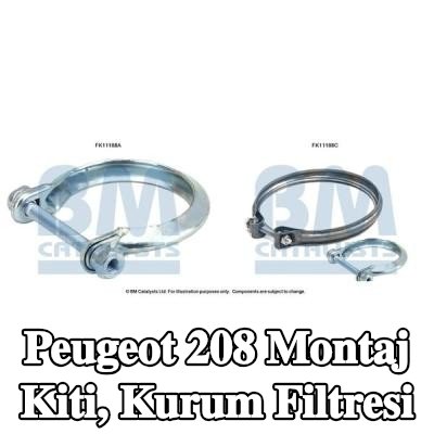 BM CATALYSTS Montaj Kiti, kurum filtresi — Peugeot 208