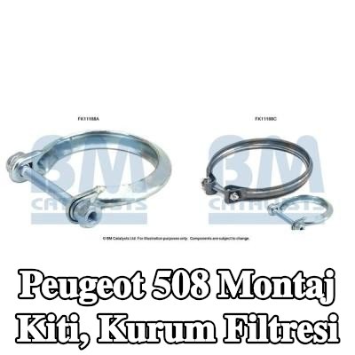 BM CATALYSTS Montaj Kiti, kurum filtresi — Peugeot 508
