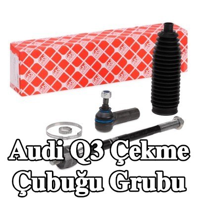 FEBI BILSTEIN Rot kolu grubu OE Turbo YENİ, Ön Aks Sağ, 448mm, somunlu, körükli, kelepçeli, direksiyon körüğü ile — 2012 Audi Q3