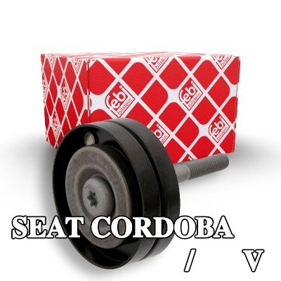 FEBI BILSTEIN بكرة الانحراف/التوجيه, V-ribbed belt Outer Diameter: 76mm, مع برغي — 2004 SEAT Cordoba