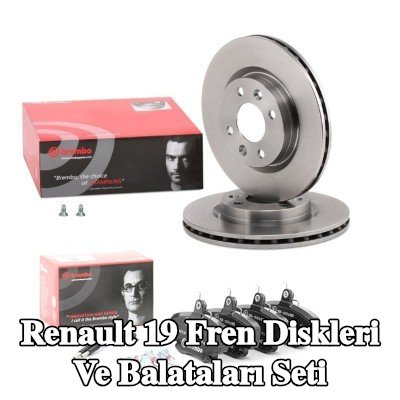 BREMBO Fren diskleri ve balataları seti Prime, içten havalandırmalı — Renault 19