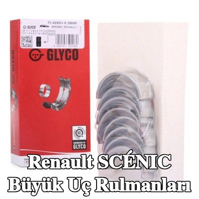 GLYCO Çelik sırtlı, sinterle birleştirilmiş bronz büyük uç yatakları — 2017 Renault Scénic