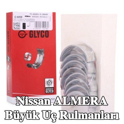 GLYCO Çelik sırtlı, sinterle birleştirilmiş bronz büyük uç yatakları — Nissan Almera
