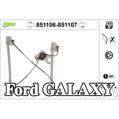 VALEO مُحرك النوافذ الأمامي الأيمن, كهربائي, بدون محرك كهربائي — 2000 Ford Galaxy