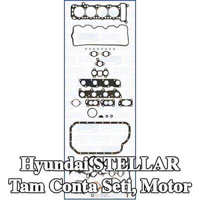 AJUSA Tam Conta Seti, silindir kapağı contalı motor, valf gövdesi contalı — Hyundai Stellar