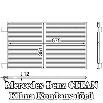 MAHLE Kurutucusuz klima kondansatörü — 2012 Mercedes-Benz Citan