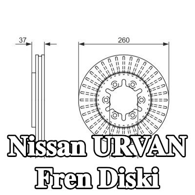 BOSCH Fren diski Dış Çap: 260mm, Havalandırmalı, Yağlanmış — Nissan Urvan