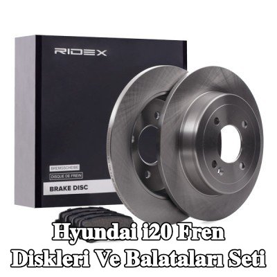 RIDEX Fren diskleri ve balataları seti Arka Aks, düz, gıcırtı önleyici plaka ile — Hyundai i20