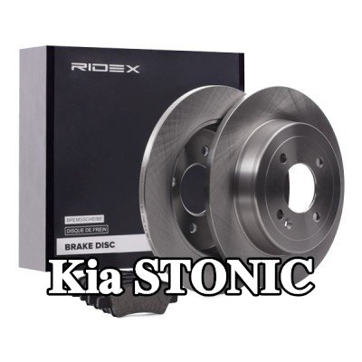 RIDEX مجموعة أقراص الفرامل والوسادات للمحور الخلفي, صلب, مع لوحة مانعة للصرير — Kia Stonic