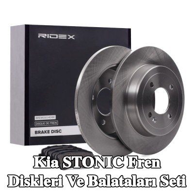 RIDEX Fren diskleri ve balataları seti Arka Aks, düz, gıcırtı önleyici plaka ile — Kia Stonic