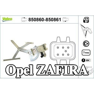 VALEO مُحرك نافذة أمامي أيسر, كهربائي, مع محرك كهربائي — 2008 Opel Zafira