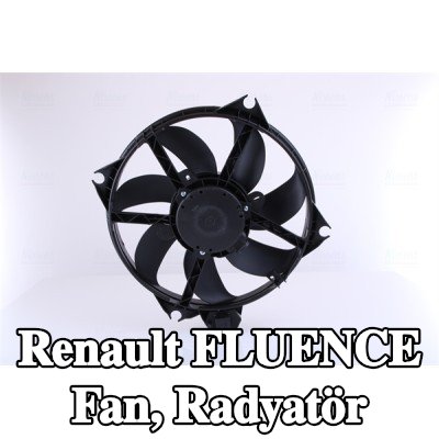 NISSENS Fan, radyatör 400mm, radyatör fanı kapağı olmadan, direnç olmadan, kontrol ünitesi olmadan — 2011 Renault Fluence