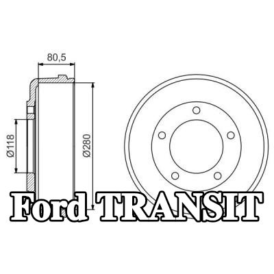BOSCH أسطوانة الفرامل للمحور الخلفي, 314mm — 2002 Ford Transit
