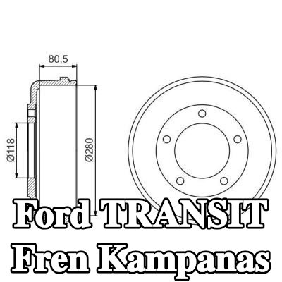 BOSCH Arka aks fren kampanası, 314mm — 2002 Ford Transit