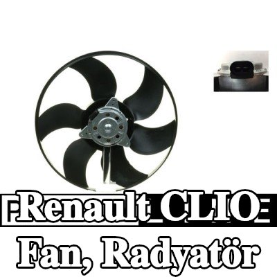 MAHLE Fan, radyatör 380mm, radyatör fanı kapağı olmadan — Renault Clio