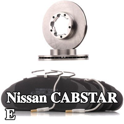 RIDEX مجموعة أقراص الفرامل والوسادات للمحور الأمامي, مزود بفتحات تهوية داخلية — 2000 Nissan Cabstar E