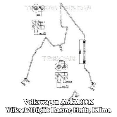 TRISCAN Yüksek/Düşük Basınç Hattı, klima — 2012 Volkswagen Amarok