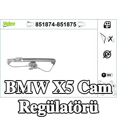 VALEO Sağ arka cam regülatörü, Elektrikli, elektrik motoru olmadan — 2003 BMW X5