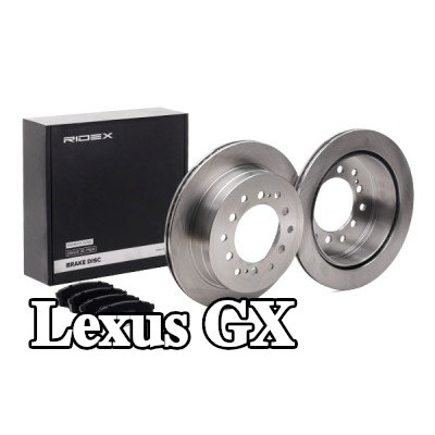 RIDEX مجموعة أقراص الفرامل والوسادات للمحور الخلفي, مزود بفتحات تهوية داخلية — Lexus Gx