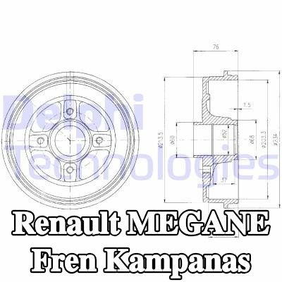 DELPHI Fren kampanas 234mm — Renault Megane