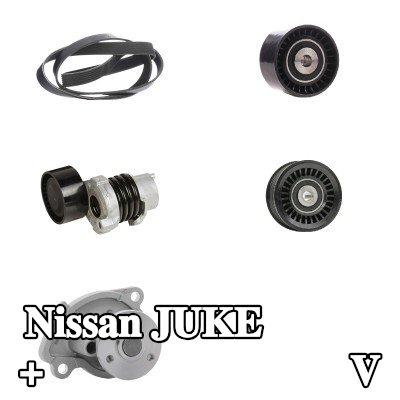 RIDEX مضخة الماء + مجموعة الحزام المضلع على شكل V — Nissan Juke