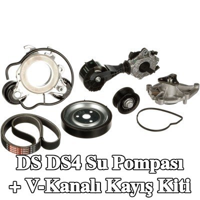 GATES Su pompası ile Su Pompası + V-Yivli Kayış Kiti — DS Ds4