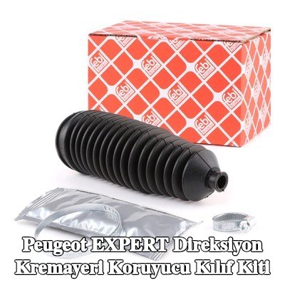 FEBI BILSTEIN Sol ön aks direksiyon kremayeri kılıfı kiti, Ön Aks Sağ, gres ile, kelepçeli — 2000 Peugeot Expert