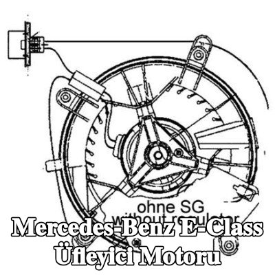 MAHLE Üfleyici motoru 12V, otomatik klima kontrollü araçlar için, entegre regülatörsüz — 2000 Mercedes-Benz E-Class