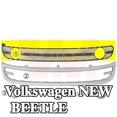 VAN WEZEL شبكة المصد الأمامية, مع فتحة (فتحات) لمصابيح الضباب — Volkswagen New Beetle