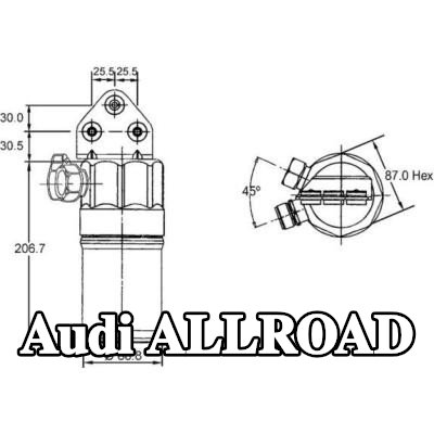 MAHLE مجفف مستقبل تكييف الهواء بدون مفتاح ضغط, بدون حشية/مانع تسرب — Audi Allroad