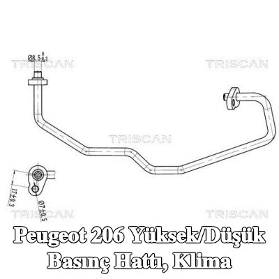 TRISCAN Yüksek/Düşük Basınç Hattı, klima — Peugeot 206